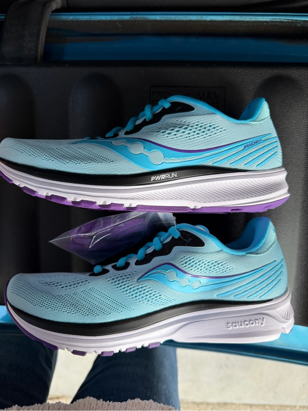 Saucony - Ride 14 Light Blue Women's Running Sneakers - 8.5 - Picture 4 of 7